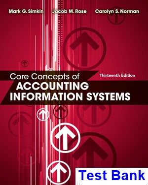 core concepts of accounting information systems 12th edition test bank